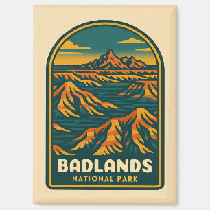 Vintage Travel Badlands Nationalpark Retro Landsch Magnet