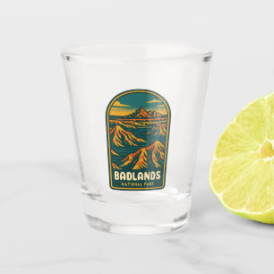 Vintage Travel Badlands Nationalpark Retro Landsch Schnapsglas