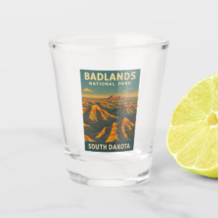 Vintage Travel Badlands Nationalpark Süd Dakota Schnapsglas