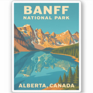 Vintage Travel Banff Nationalpark Retro Landschaft Aufkleber