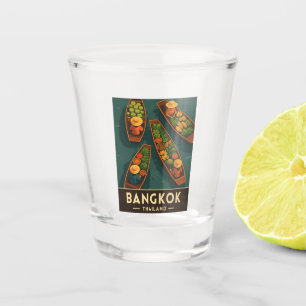 Vintage Travel Bangkok Thailand Floating Market Schnapsglas