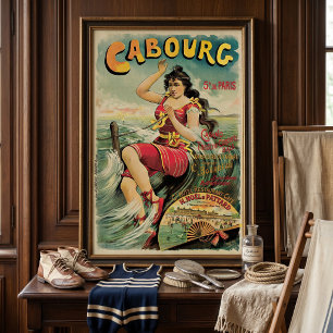 Vintage Travel, Beach Resort, Cabourg Frankreich Poster