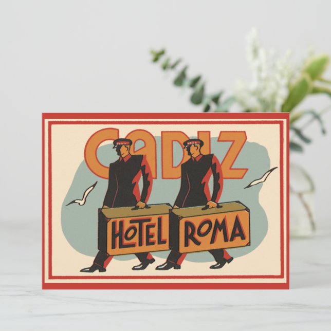 Vintage Travel Bellhops Hotel Roma, Cadiz, Spanien (Stehend Vorderseite)