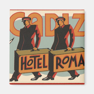 Vintage Travel Bellhops Hotel Roma, Cadiz, Spanien Magnet