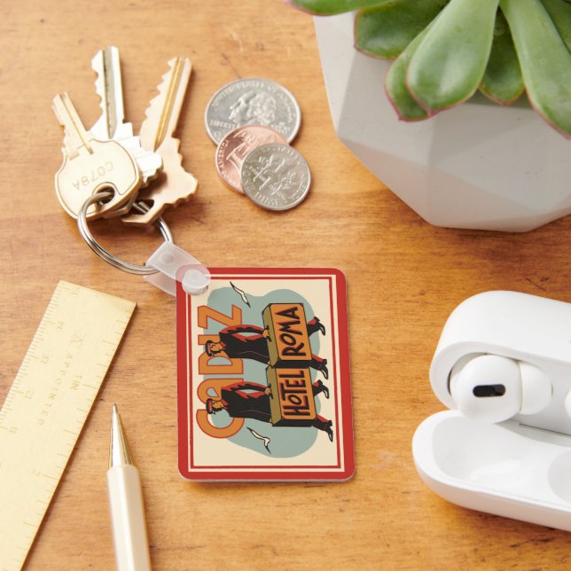 Vintage Travel Bellhops Hotel Roma, Cadiz, Spanien Schlüsselanhänger (Schreibtisch)