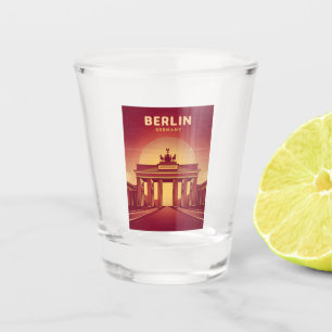 Vintage Travel Berlin Brandenburger Tor Deutschlan Schnapsglas
