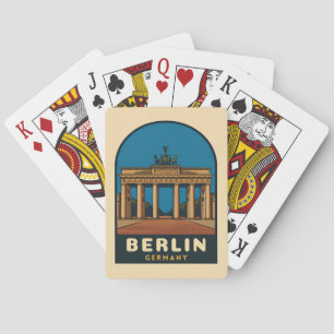 Vintage Travel Berlin Deutschland Brandenburg Tor Spielkarten