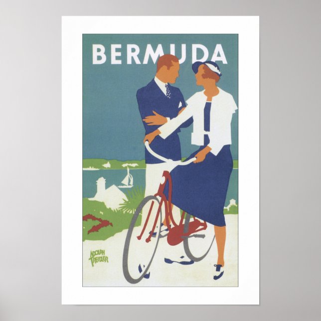 Vintage Travel Bermuda Poster Print (Vorne)