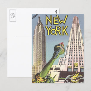 Vintage Travel, berühmte New Yorker Sehenswürdigke Postkarte