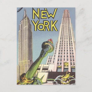 Vintage Travel, berühmte New Yorker Sehenswürdigke Postkarte