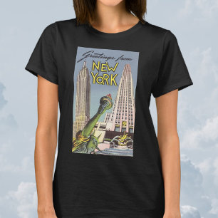 Vintage Travel, berühmte New Yorker Sehenswürdigke T-Shirt