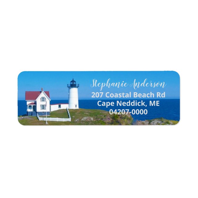 Vintage Travel Blue Ocean Coast Nubble Lighthouse (Vorne)