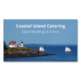 Vintage Travel Blue Ocean Lighthouse Maine Sail Magnetische Visitenkarte