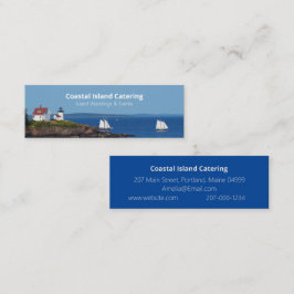 Vintage Travel Blue Ocean Lighthouse Maine Sail Mini Visitenkarte