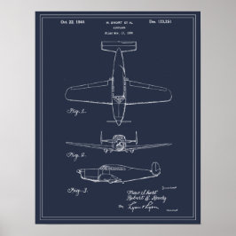 Vintage Travel Blueprint Art 1940 Flugzeugpatent Poster