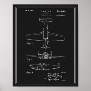 Vintage Travel Blueprint Flugzeug Patent Poster