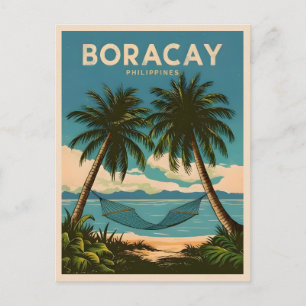 Vintage Travel Boracay Philippines Retro Landschaf Postkarte