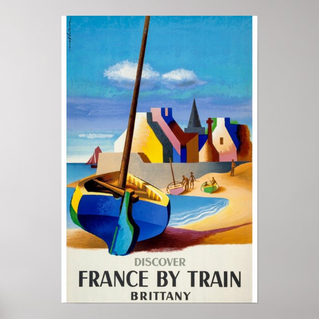 Vintage Travel - Bretagne Frankreich Poster (Vorne)