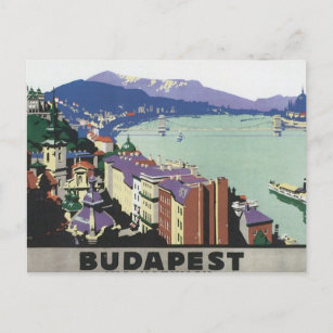 Vintage Travel Budapest Ungarn Postkarte