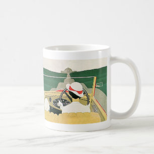 Vintage Travel, Cabrio Car im Land Tasse