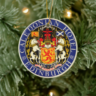 Vintage Travel Caledonian Hotel Edinburgh Schottla Keramikornament