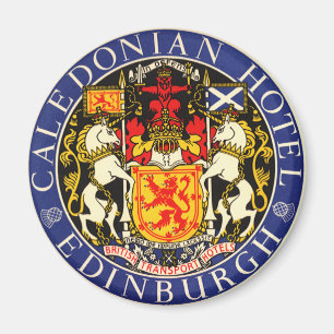 Vintage Travel Caledonian Hotel Edinburgh Schottla Magnet
