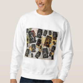Vintage Travel Camera Muster Sweatshirt