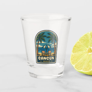 Vintage Travel Cancun Mexiko Beach Retro Schnapsglas