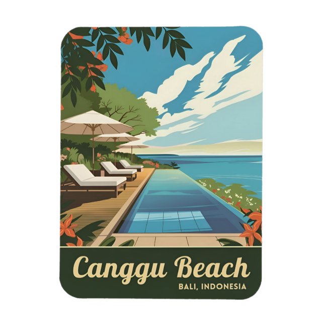 Vintage Travel Canggu Bali Indonesia Retro Landsch Magnet (Vertikal)