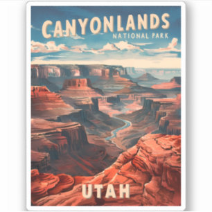 Vintage Travel Canyonlands Nationalpark Utah Aufkleber