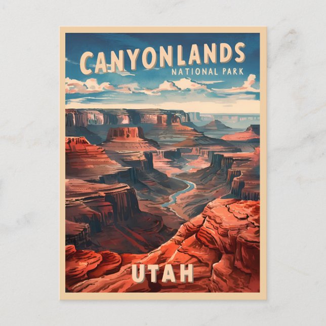 Vintage Travel Canyonlands Nationalpark Utah Postkarte (Vorderseite)