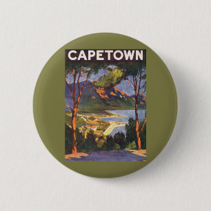 Vintage Travel, Cape Town, a City in South Africa Button
