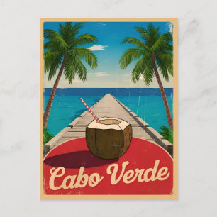 Vintage Travel Cape Verde Retro Graphic Postkarte
