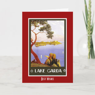 Vintage Travel Card Gardasee Italien Karte