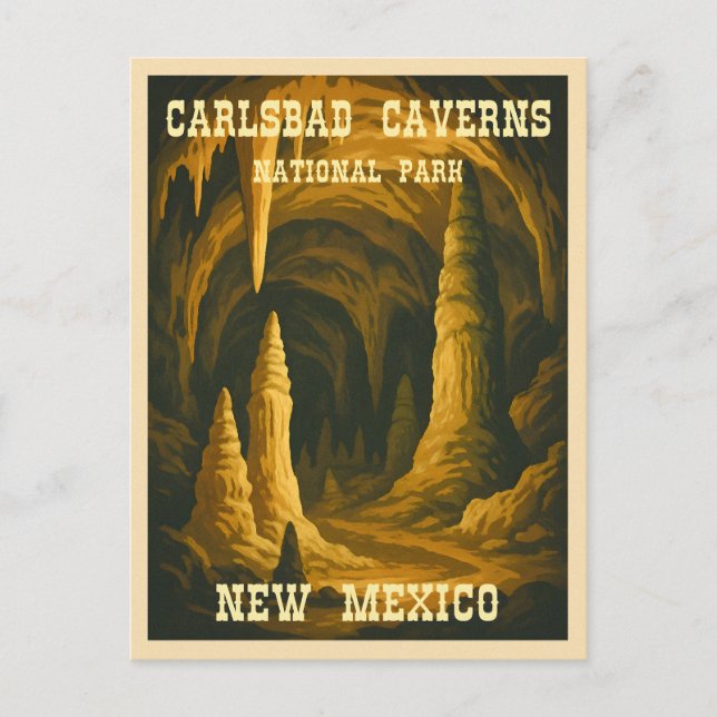 Vintage Travel Carlsbad Caverns Nationalpark Postkarte (Vorderseite)