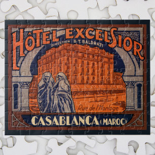 Vintage Travel, Casablanca in Marokko, Afrika Puzzle
