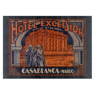Vintage Travel, Casablanca in Marokko, Afrika Schneidebrett