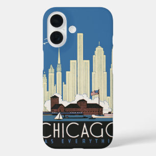 Vintage Travel Chicago hat alles, was City Skyline iPhone 16 Hülle