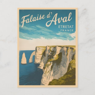 Vintage Travel Cliffs of Etretat Frankreich Landsc Postkarte
