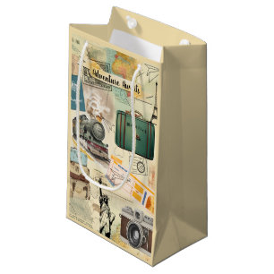 Vintage Travel Collage Kleine Geschenktüte