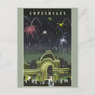 Vintage Travel Copenhagen Deutschland Postkarte
