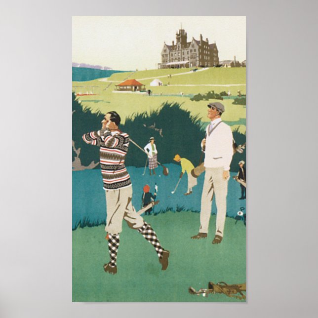 Vintage Travel Cruden Bay Golf spielen Poster (Vorne)