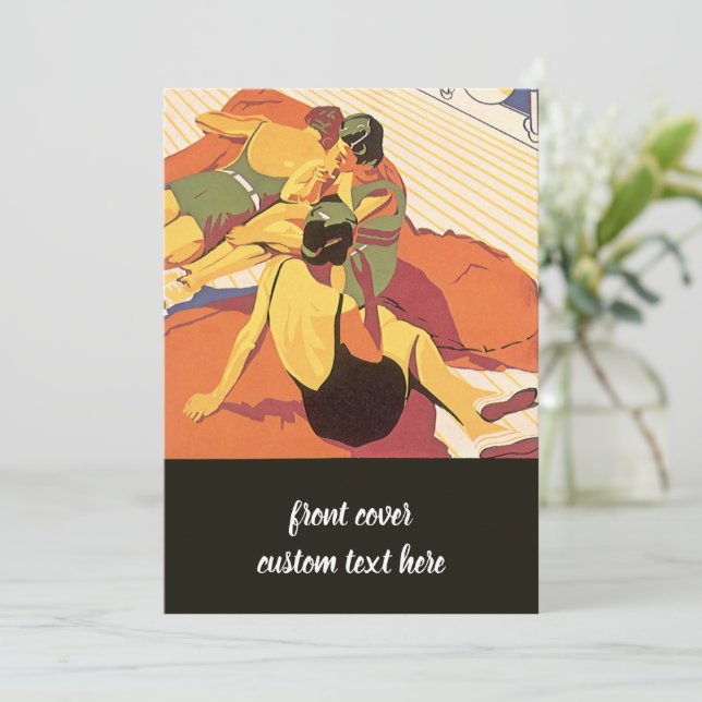 Vintage Travel, Cruise Ship Bon Voyage Party Einladung (Stehend Vorderseite)