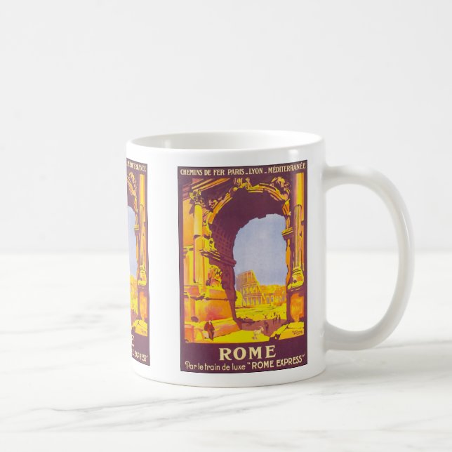 Vintage Travel, das Kolosseum Rom Italien Italien Kaffeetasse (Rechts)