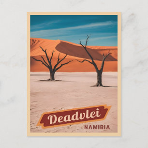Vintage Travel Deadvlei Namibia Wüste Landschaft Postkarte