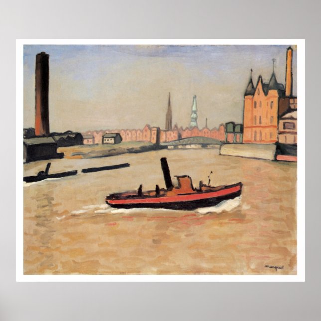 Vintage Travel Der Hamburger Hafen Deutschland Poster (Vorne)