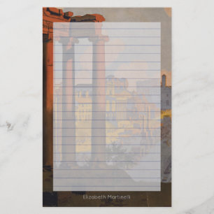 Vintage Travel Design of the Roman Forum Lined Briefpapier