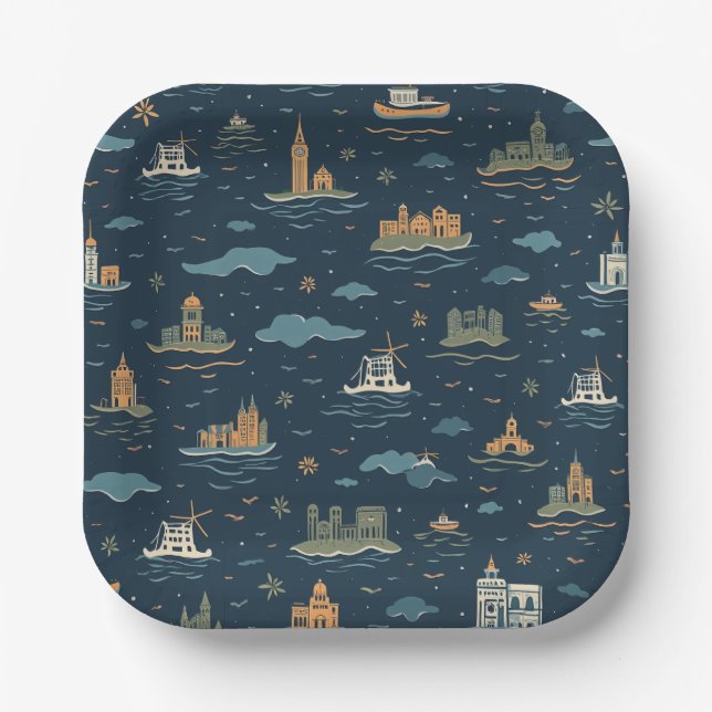 Vintage Travel Design Paper Teller (Vorderseite)