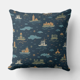 Vintage Travel Design Throw Kissen