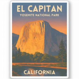 Vintage Travel El Capitan Yosemite National Park Aufkleber